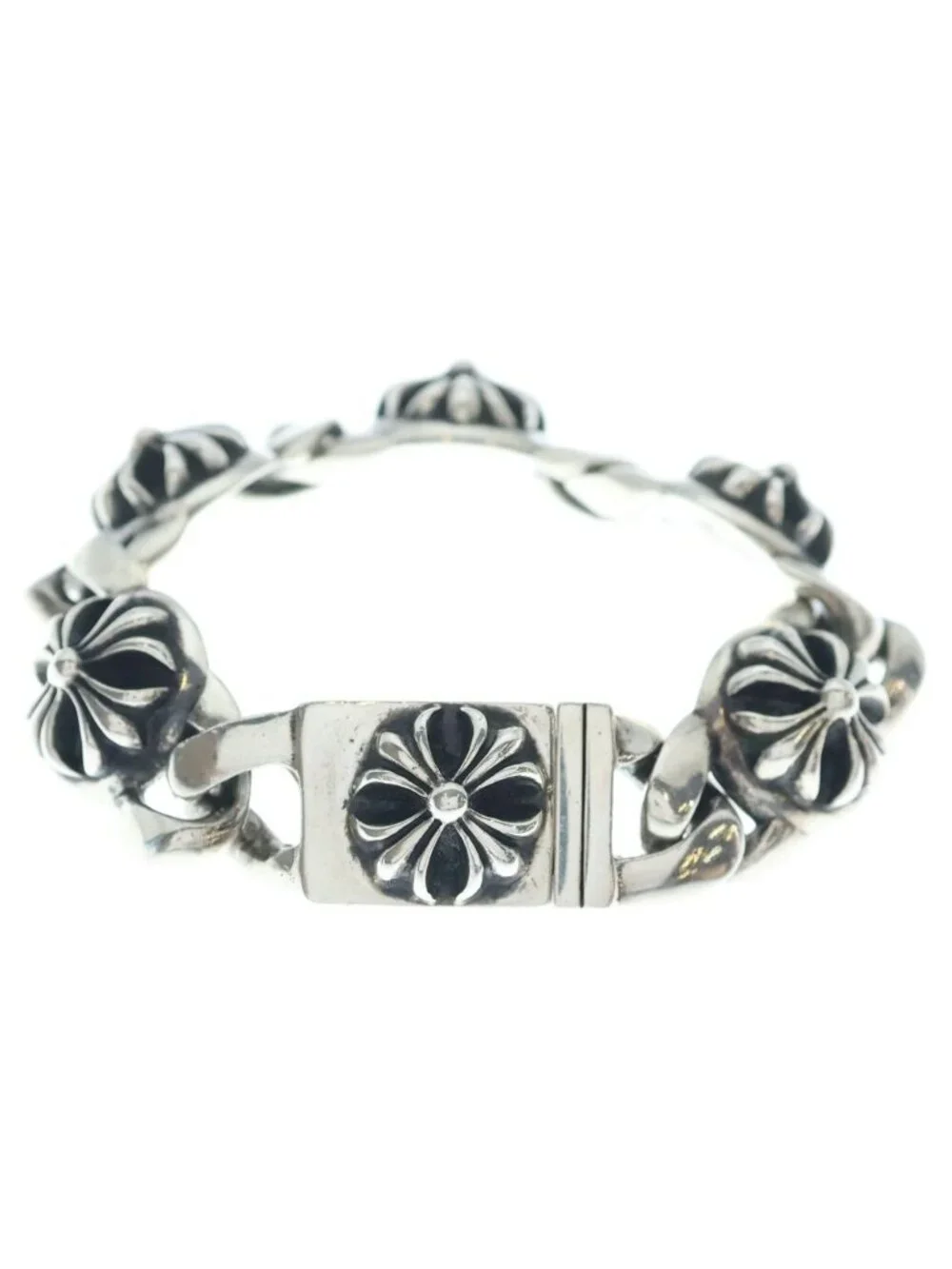 Chrome Hearts Cross Link Bracelet Silver